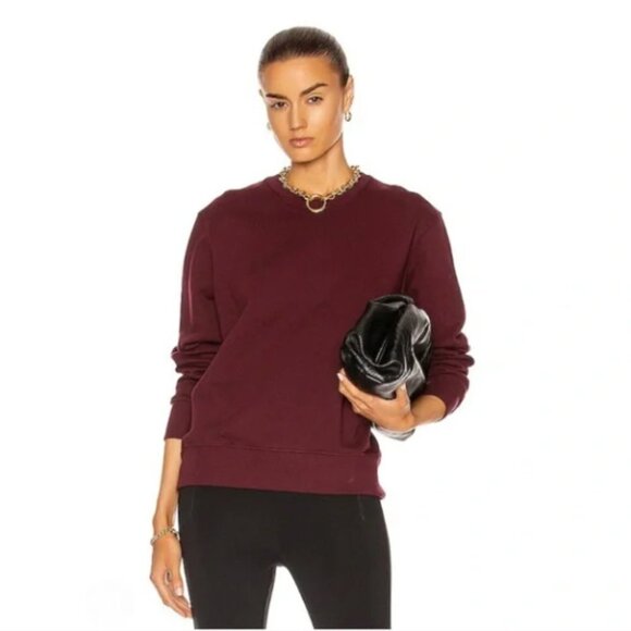 WARDROBE.NYC Sweaters - WARDROBE.NYC Track Top in Burgundy Medium